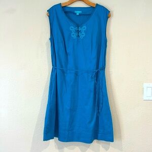 Women’s Calypso St. Barth Target Size 14 Teal Blue Woven embroidered Dress